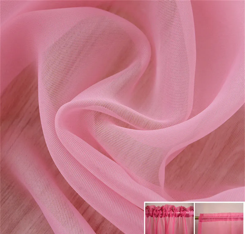 Fashion Tulle Window Screening Blinds Sheer Voile Curtain for Cafe Kitchen Living Room Balcony Decor