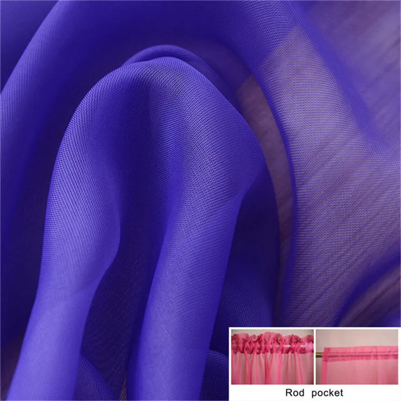 Fashion Tulle Window Screening Blinds Sheer Voile Curtain for Cafe Kitchen Living Room Balcony Decor