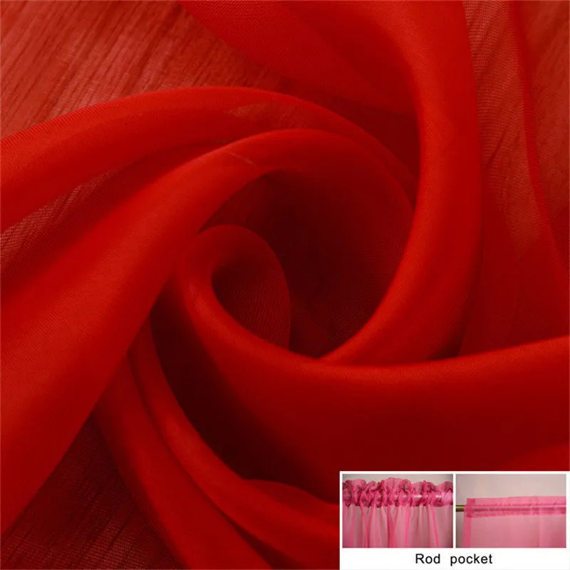 Fashion Tulle Window Screening Blinds Sheer Voile Curtain for Cafe Kitchen Living Room Balcony Decor