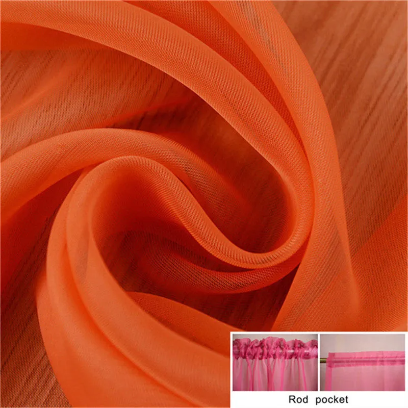 Fashion Tulle Window Screening Blinds Sheer Voile Curtain for Cafe Kitchen Living Room Balcony Decor
