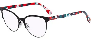 Fendi FF 174 TWI Cat-Eye Metal Brown Eyeglasses with Clear Demo Lenses