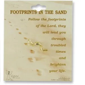 Footprints in the Sand Pin (Gold)