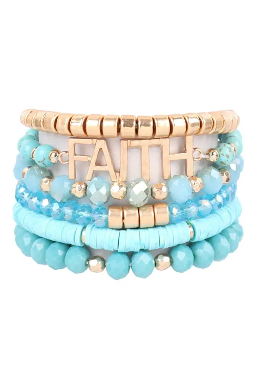 For we walk by faith, not by sight. Beaded Bracelet
