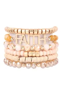 For we walk by faith, not by sight. Beaded Bracelet