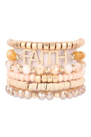 For we walk by faith, not by sight. Beaded Bracelet