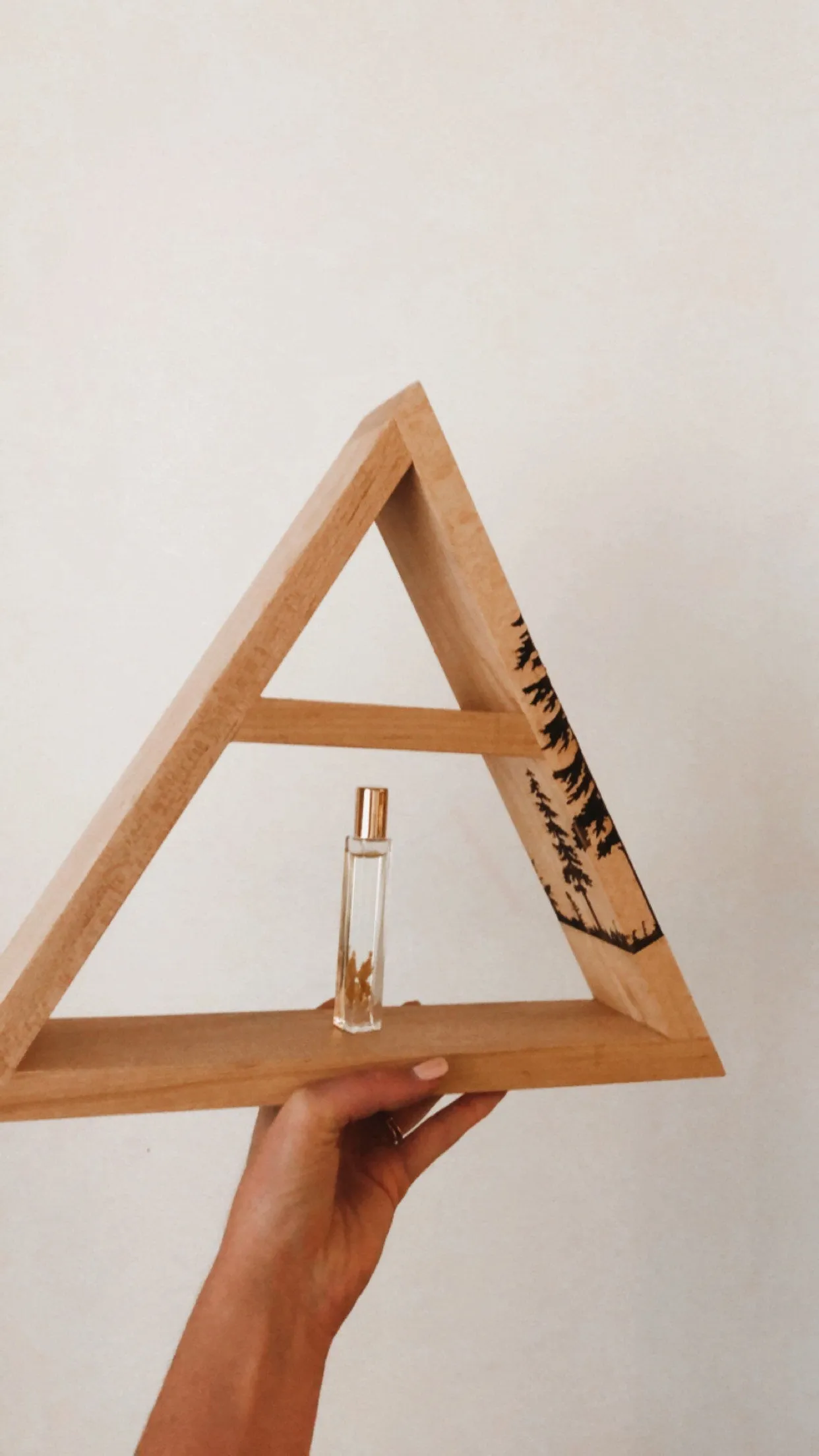 Forest Tree Laser Engraved Triangle Shelf