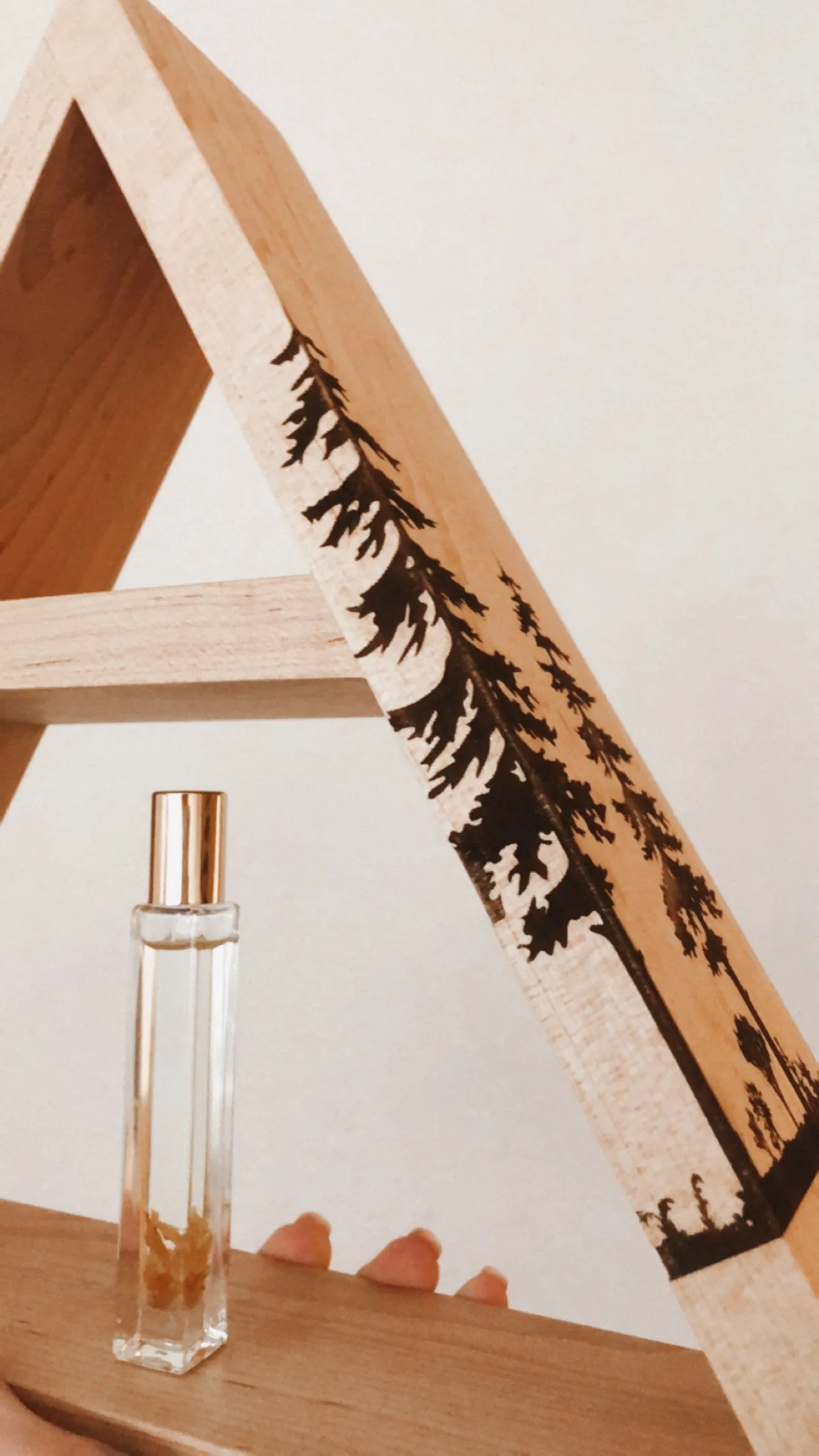 Forest Tree Laser Engraved Triangle Shelf