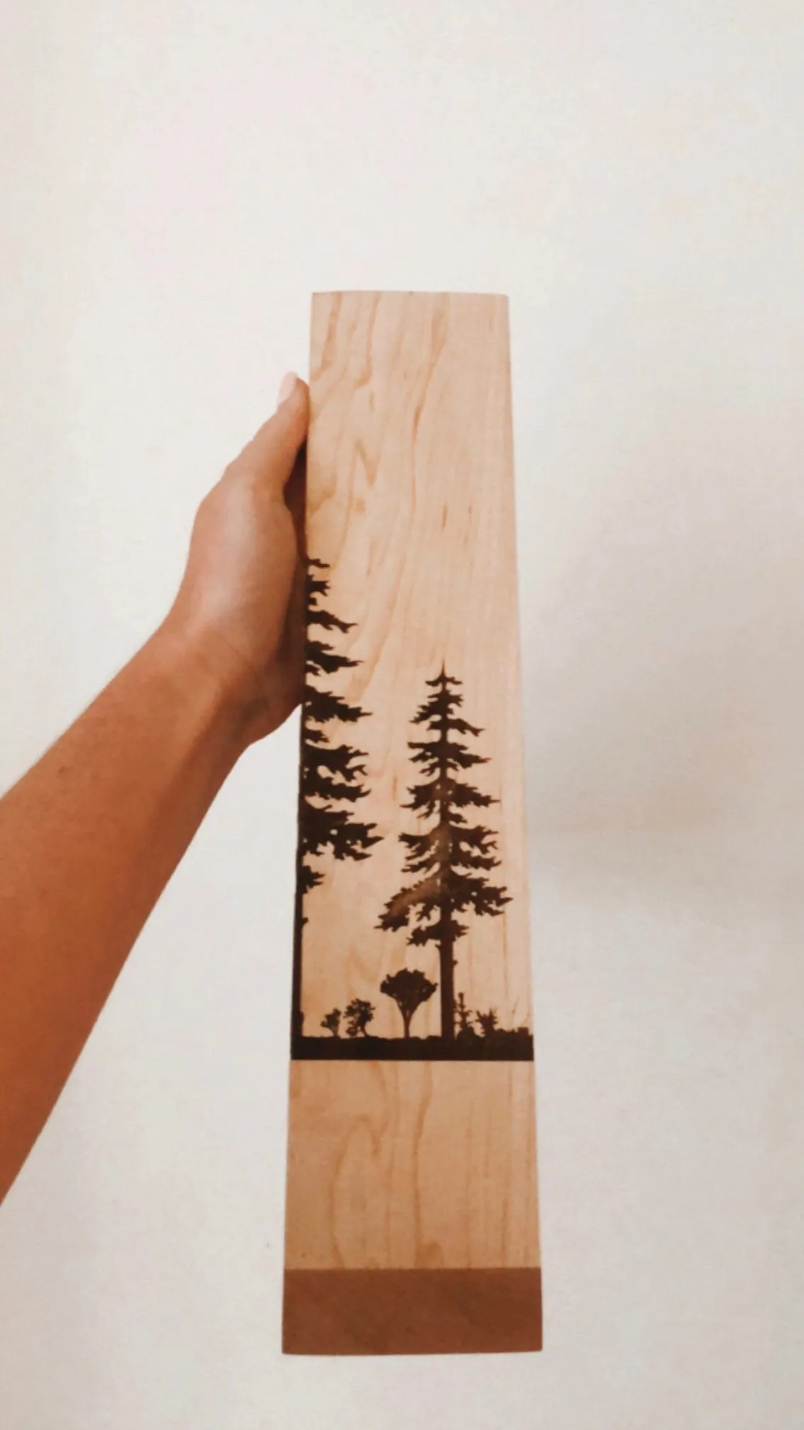 Forest Tree Laser Engraved Triangle Shelf