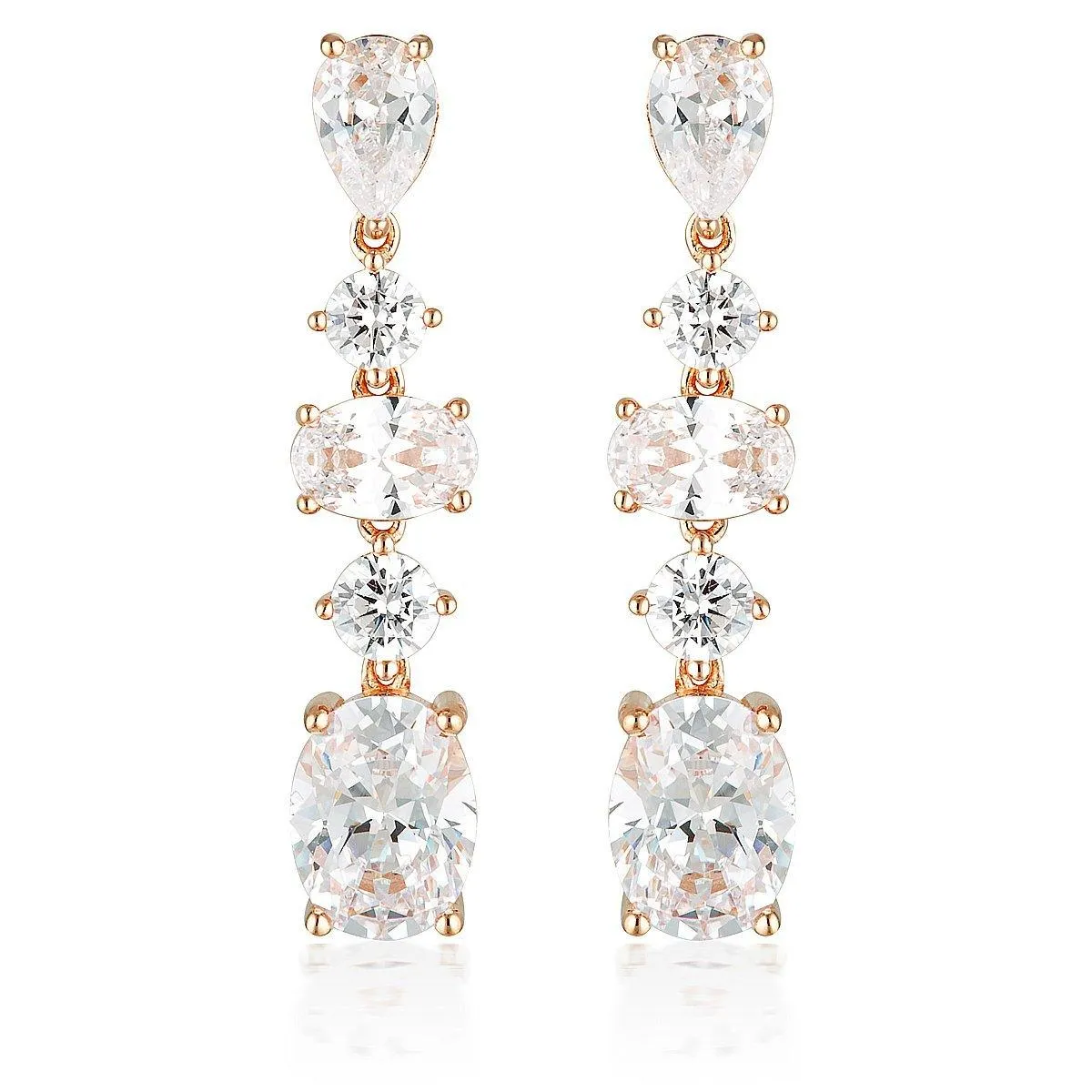 GEORGINI ICONIC BRIDAL CHRISTINA EARRINGS ROSE GOLD