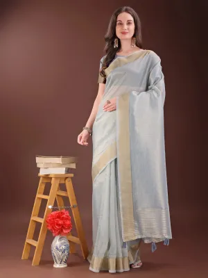 Gray Organza Saree