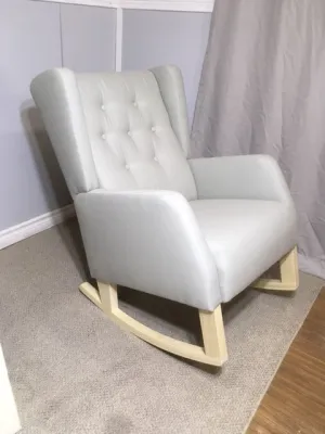 Great Deal! Manhattan Wingback Rocker With Button-Tufted Back (7 buttons)