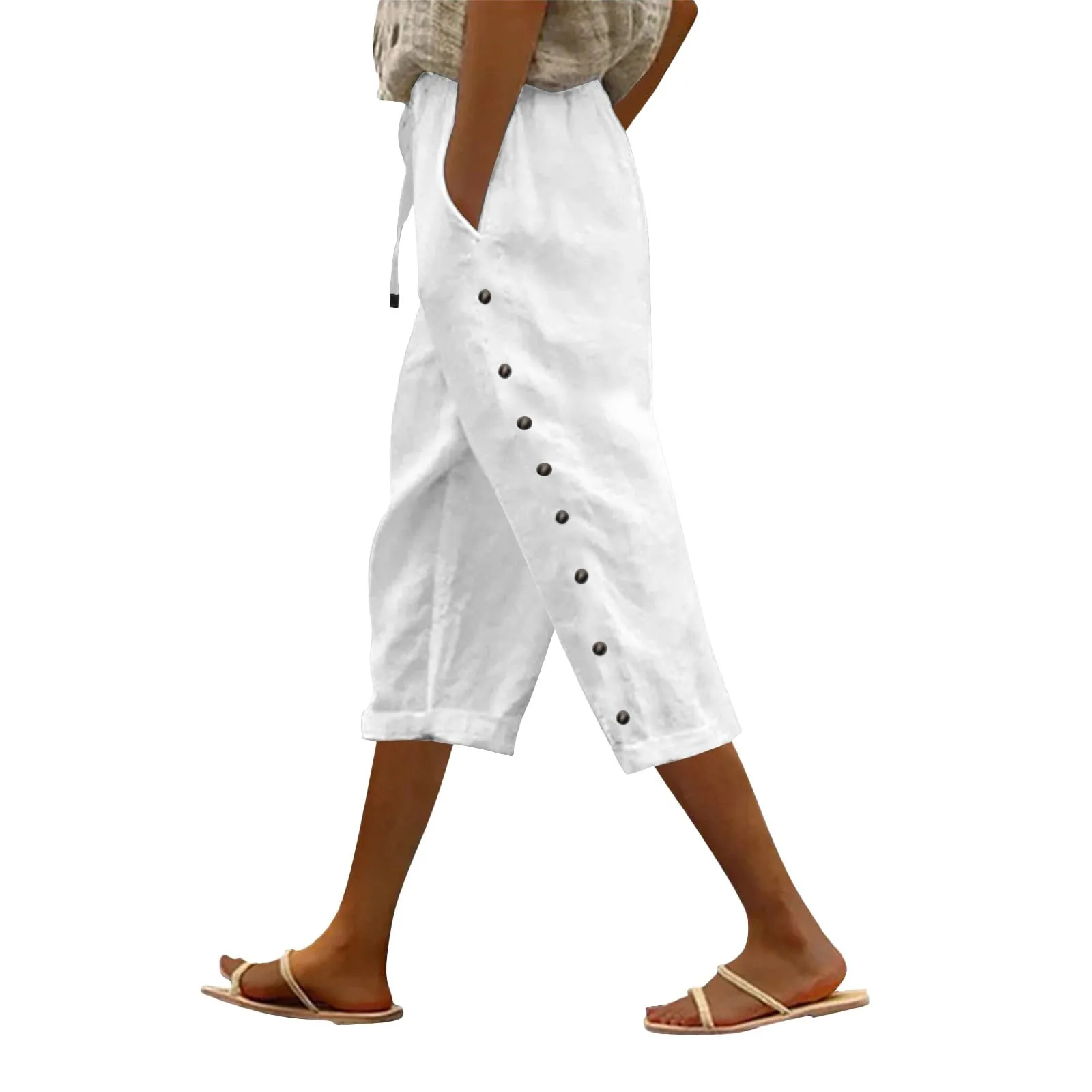 haul Store Clearance Outlet Capri Pants for Women High Waisted Striped Lightweight Summer Ladies Pinstripe Petite Capris Petite Length Pants Deals Under 10 Dollars