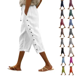haul Store Clearance Outlet Capri Pants for Women High Waisted Striped Lightweight Summer Ladies Pinstripe Petite Capris Petite Length Pants Deals Under 10 Dollars