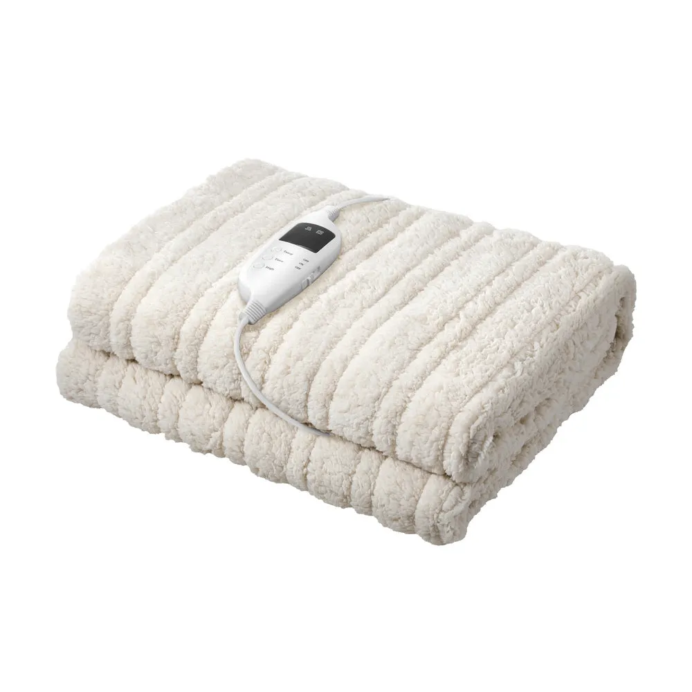 Heated Throw Rug Blanket Washable Sherpa Flannel