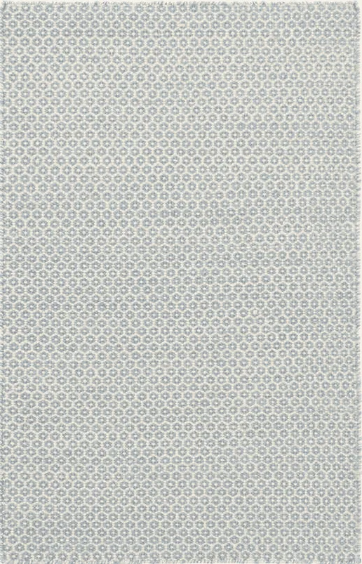 Honeycomb Woven Wool Rug - Soft French Blue & Ivory