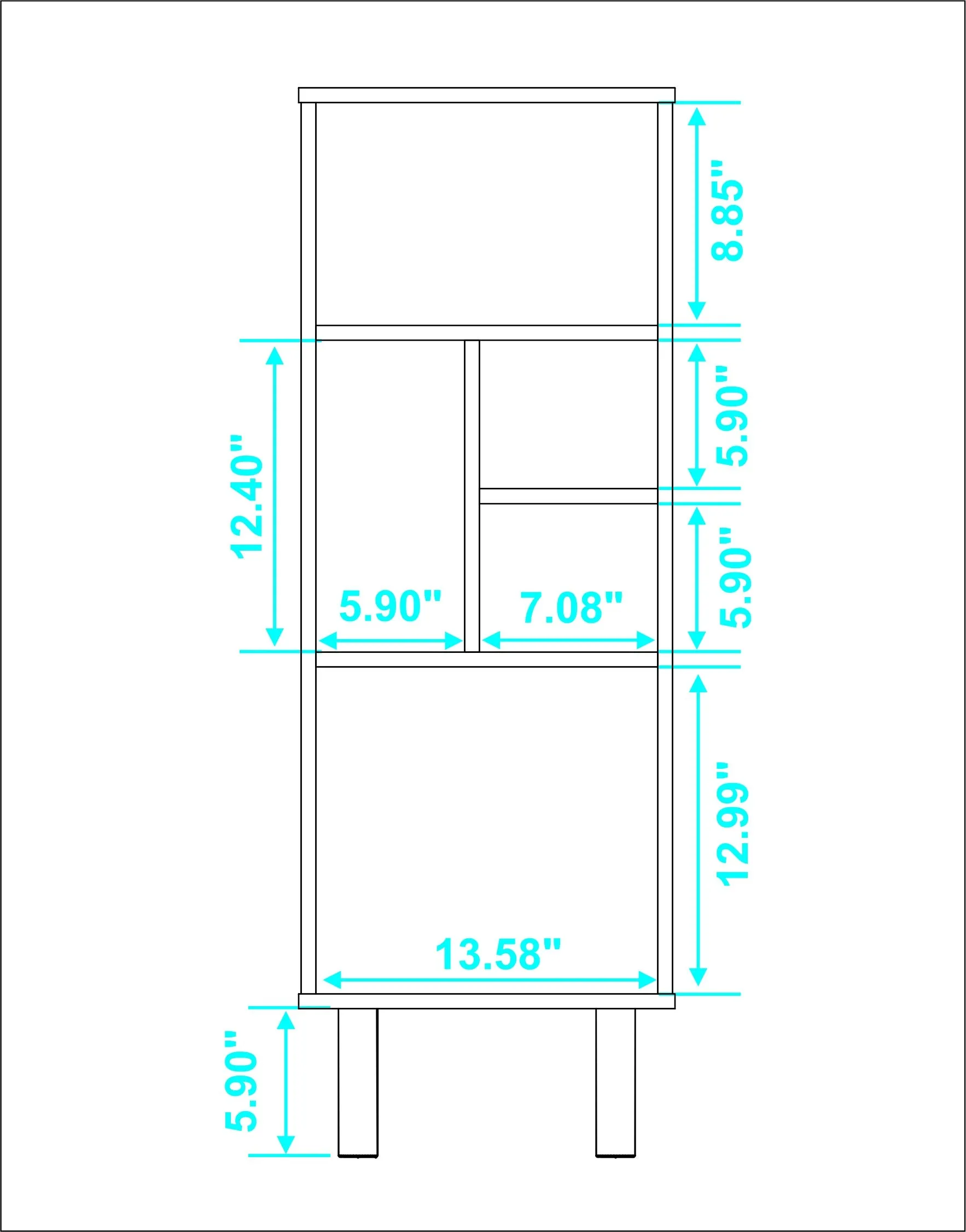 Iko 43" White Modern Abstract Open Shelving Unit