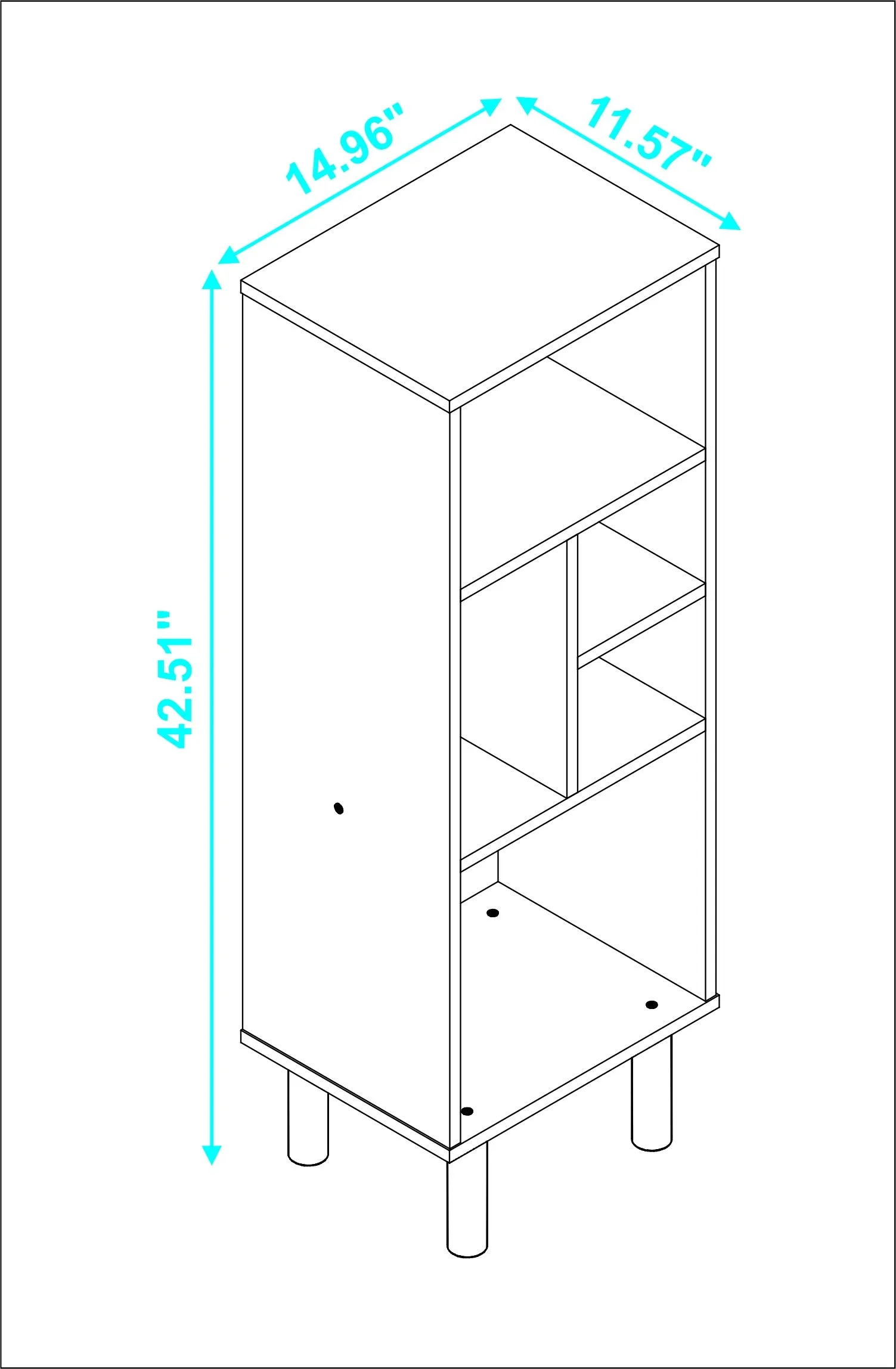 Iko 43" White Modern Abstract Open Shelving Unit