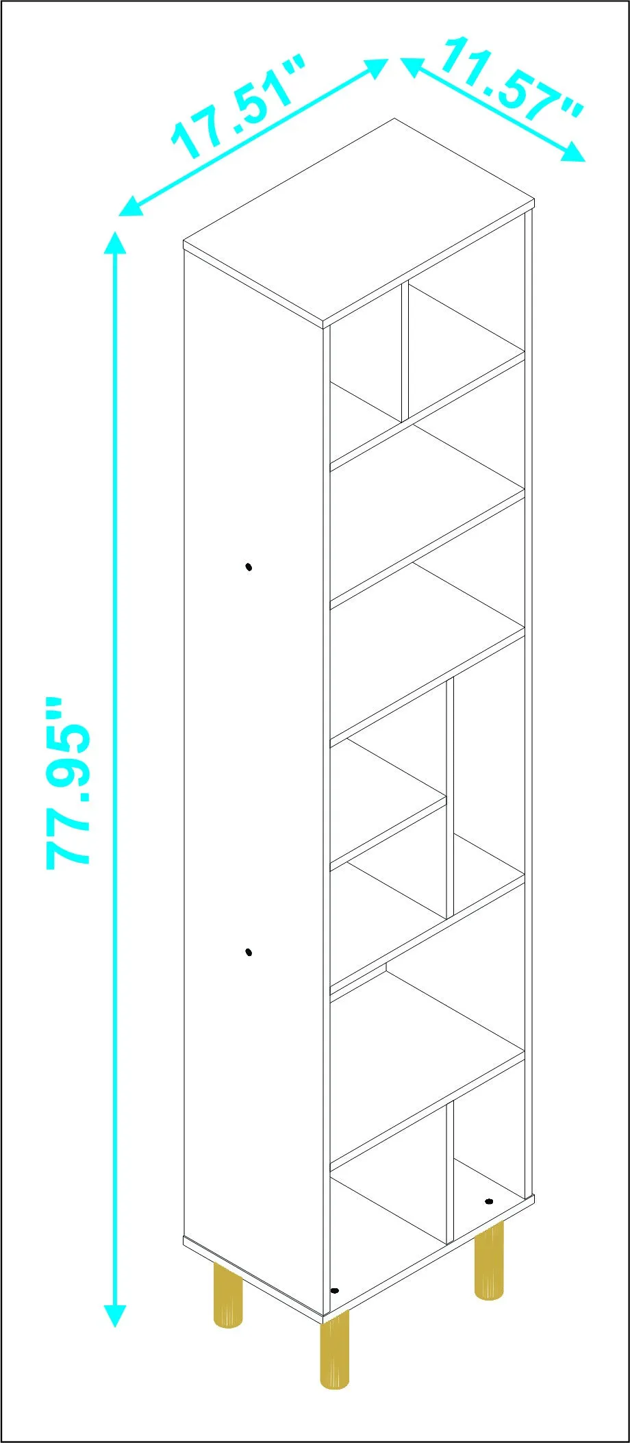 Iko 78" White Modern Abstract Open Shelving Unit