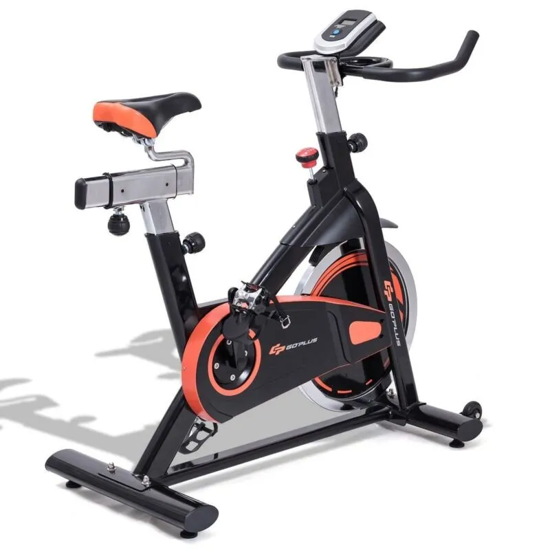 Indoor Fixed Aerobic Fitness Exercise Bicycle with Flywheel and LCD Display - Co