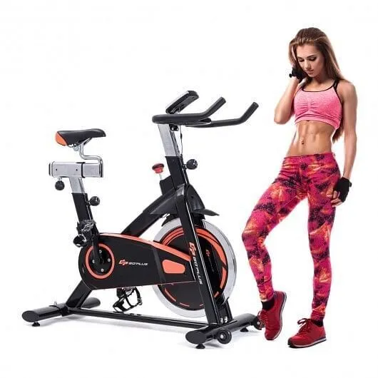 Indoor Fixed Aerobic Fitness Exercise Bicycle with Flywheel and LCD Display - Co