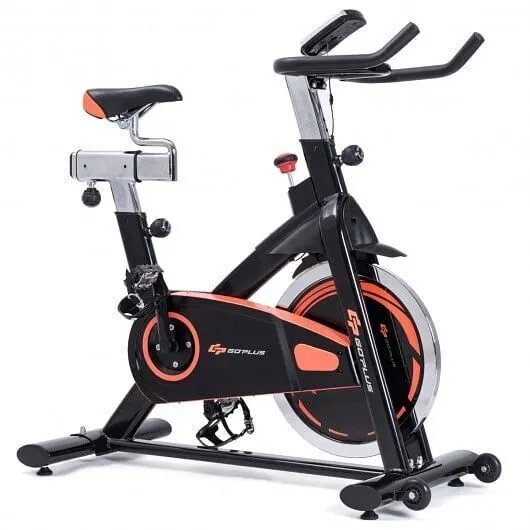 Indoor Fixed Aerobic Fitness Exercise Bicycle with Flywheel and LCD Display - Co