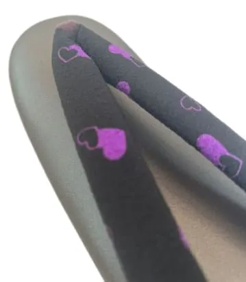 Japanese Women's Kimono Zori Sandals / Purple hearts、Size LL
