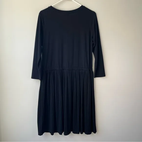 J.Jill Women's SMALL Black Pleated Dress w/ Drawstring Waist