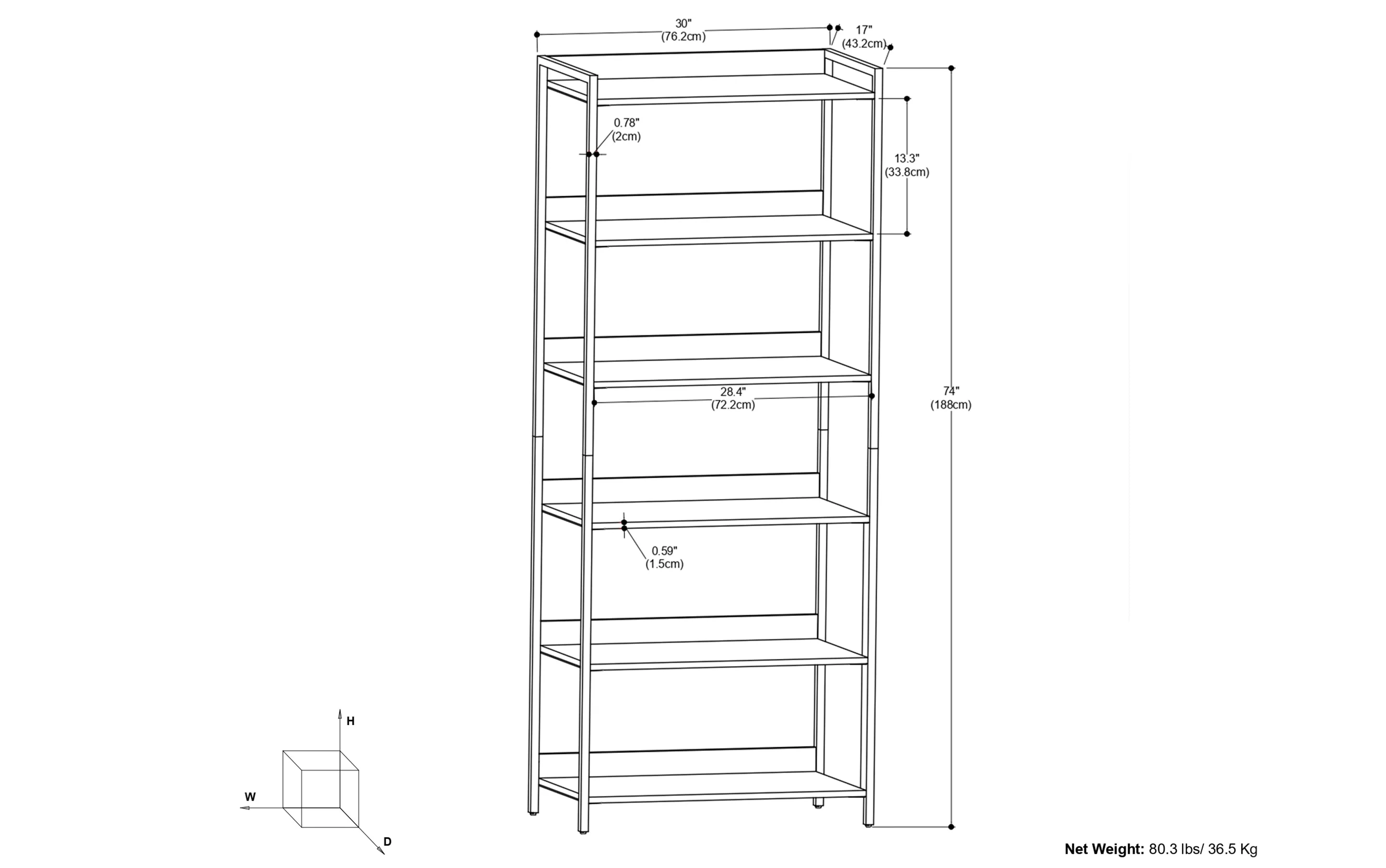 Kelsey Large Bookshelf