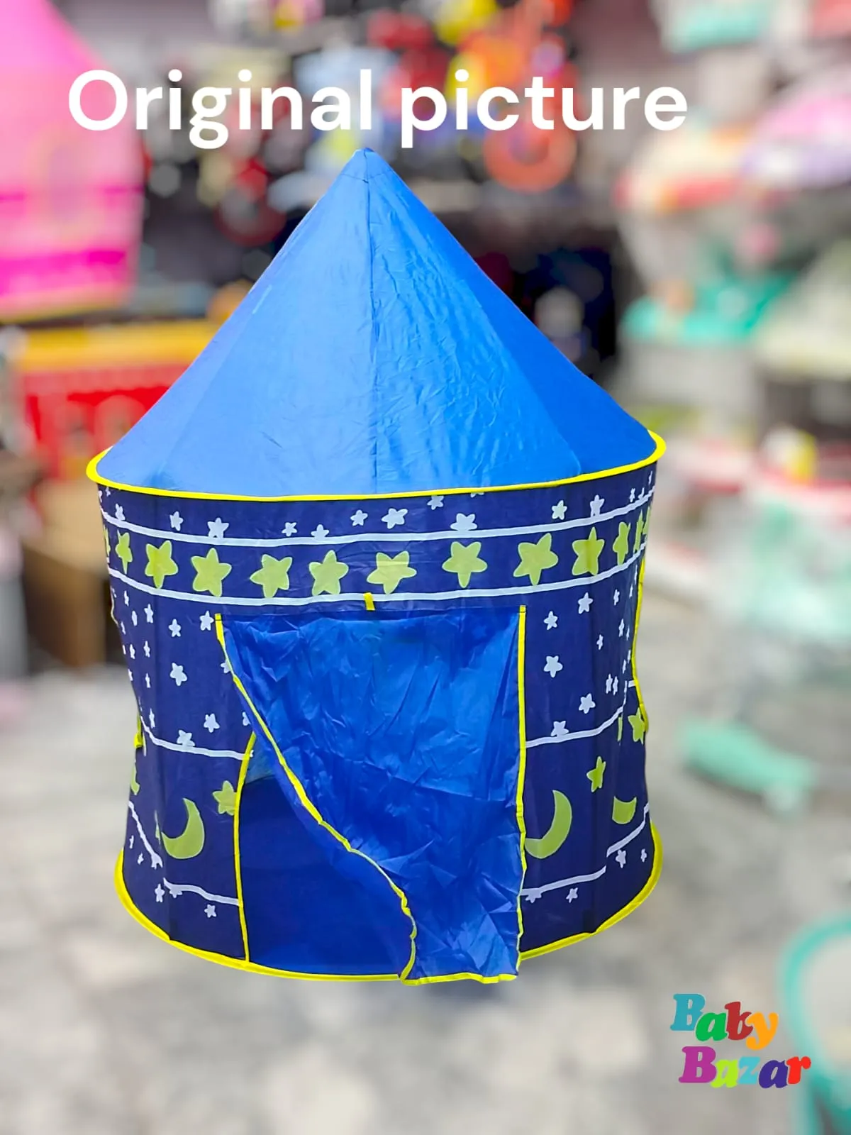 Kids Play Tent Indoor Pop Up Castle with Moon & Stars Design