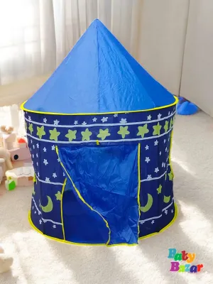Kids Play Tent Indoor Pop Up Castle with Moon & Stars Design