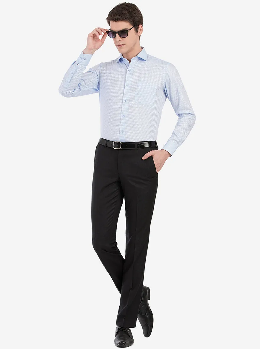 Light Blue Dobby Slim Fit Formal Shirt | Metal
