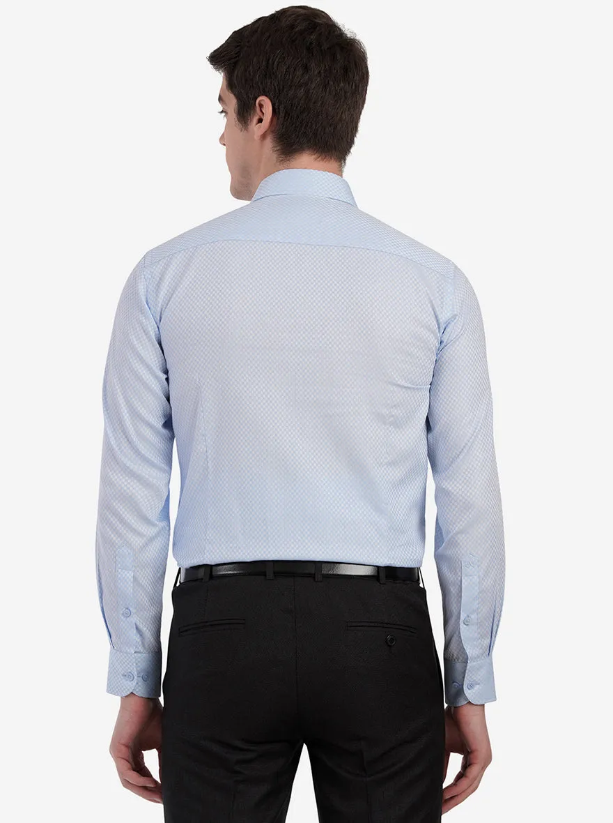Light Blue Dobby Slim Fit Formal Shirt | Metal