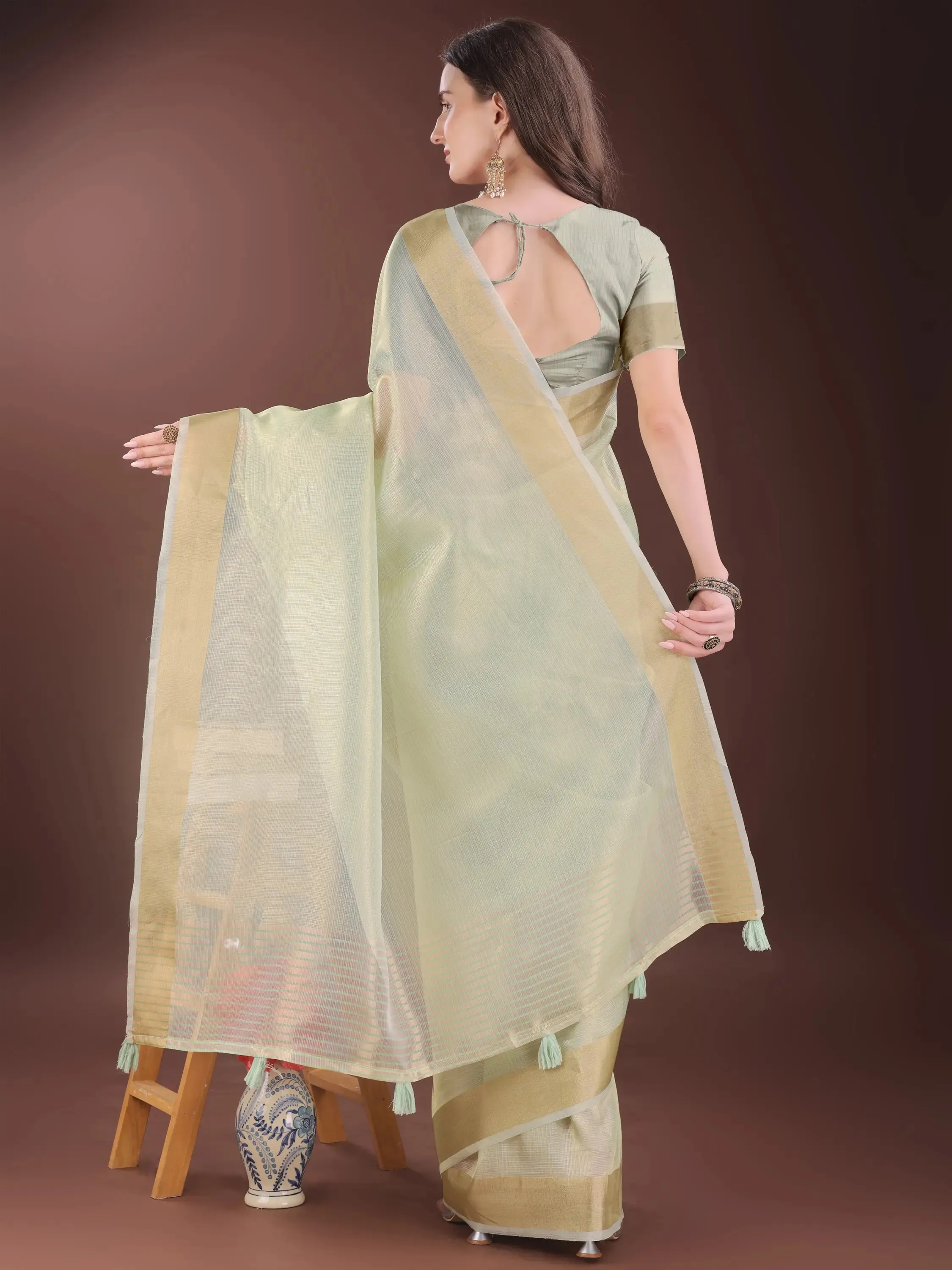 Light Green Organza Saree