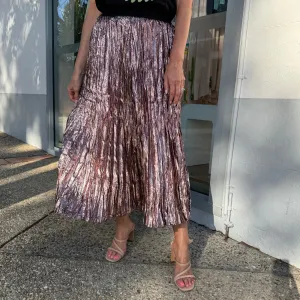 Lilian Pleat Skirt (Pink Shimmer)