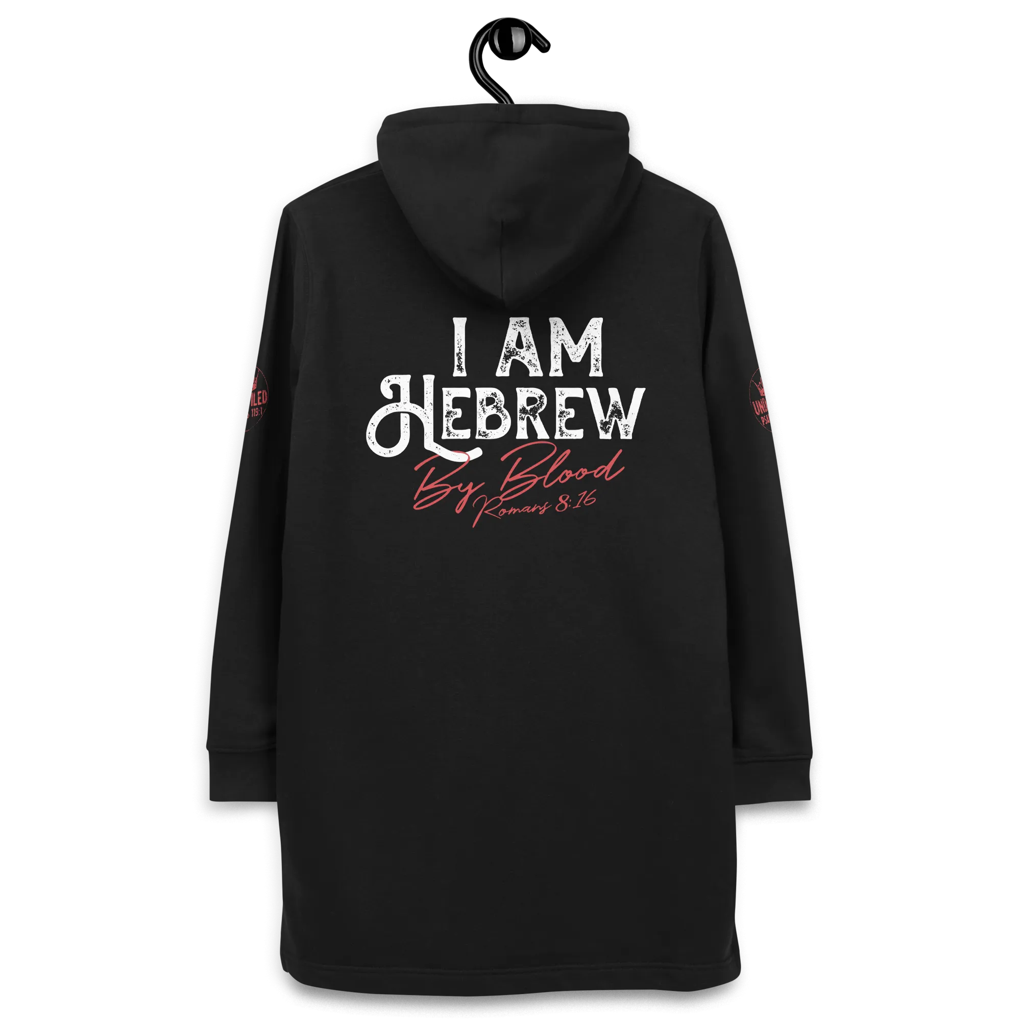 Long Hoodie Menorah Undefiled Hebrew by Blood