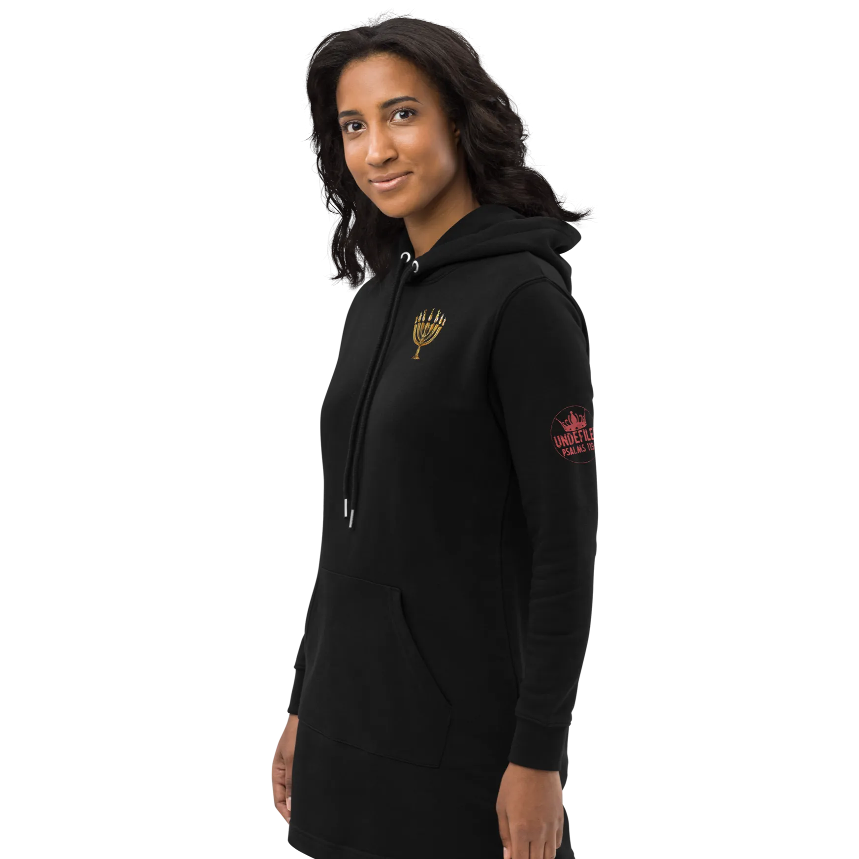 Long Hoodie Menorah Undefiled Hebrew by Blood