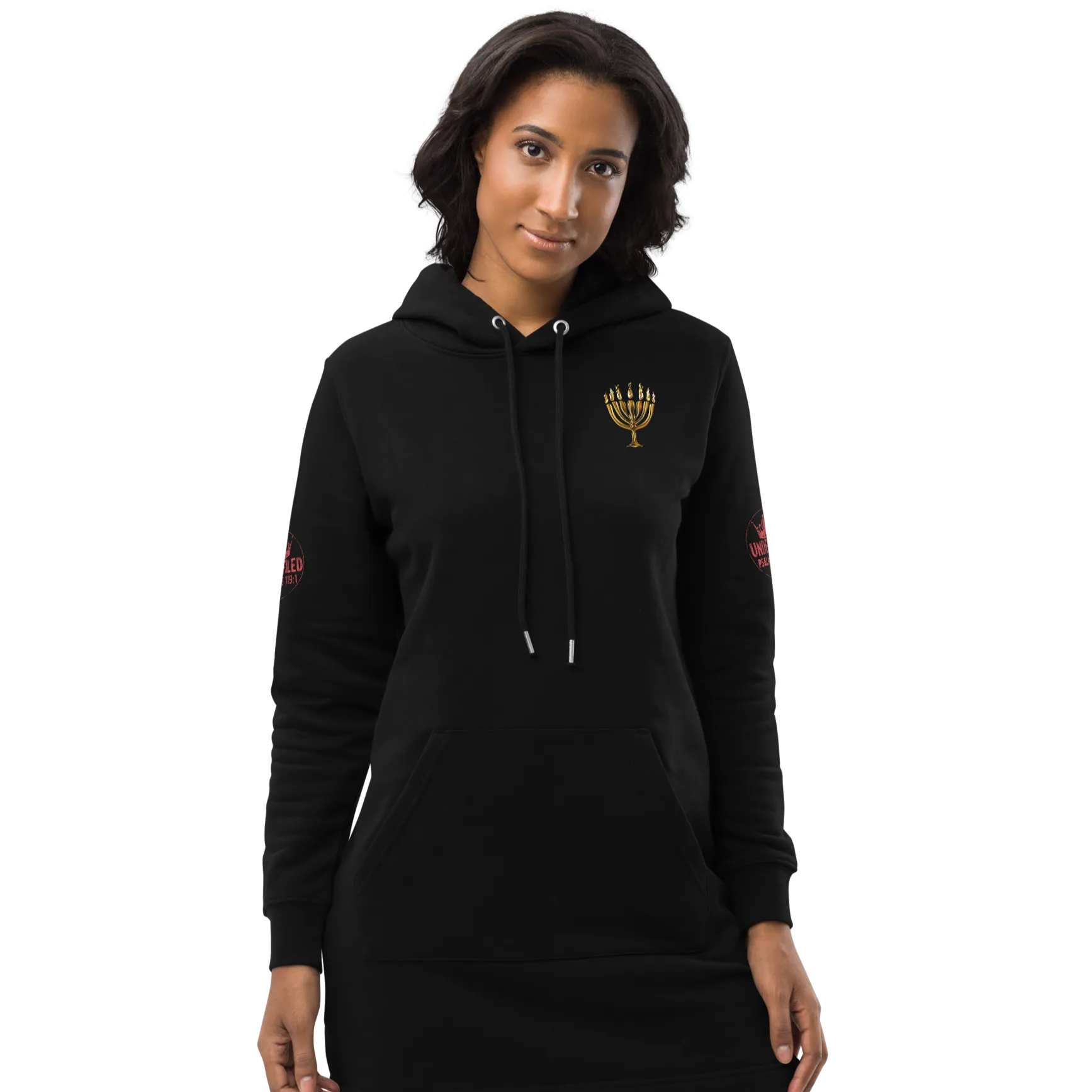 Long Hoodie Menorah Undefiled Hebrew by Blood