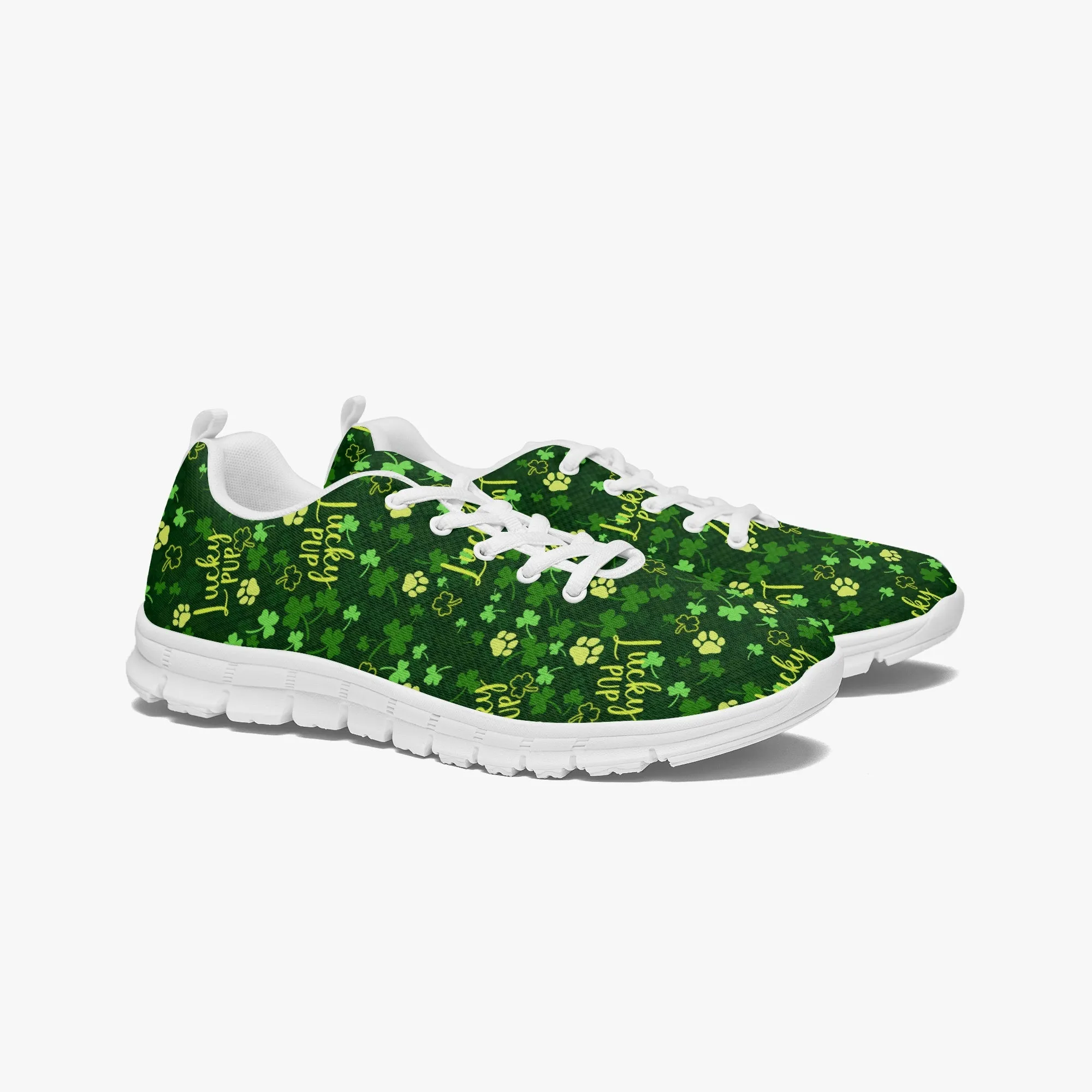 Lucky Pup Sneakers for Men Women, Running Shoes For Dog Lovers, St Patrick's Day Gifts