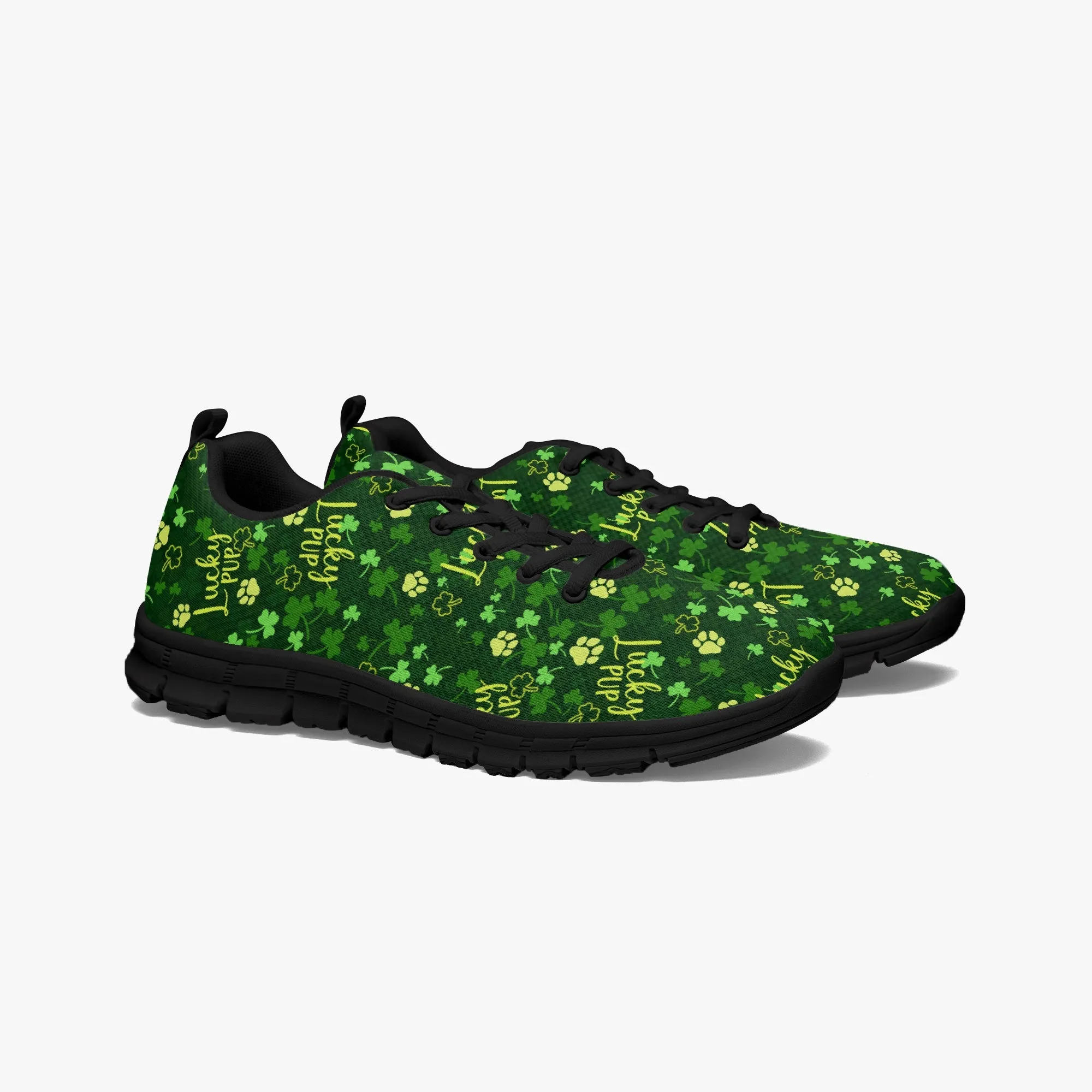 Lucky Pup Sneakers for Men Women, Running Shoes For Dog Lovers, St Patrick's Day Gifts