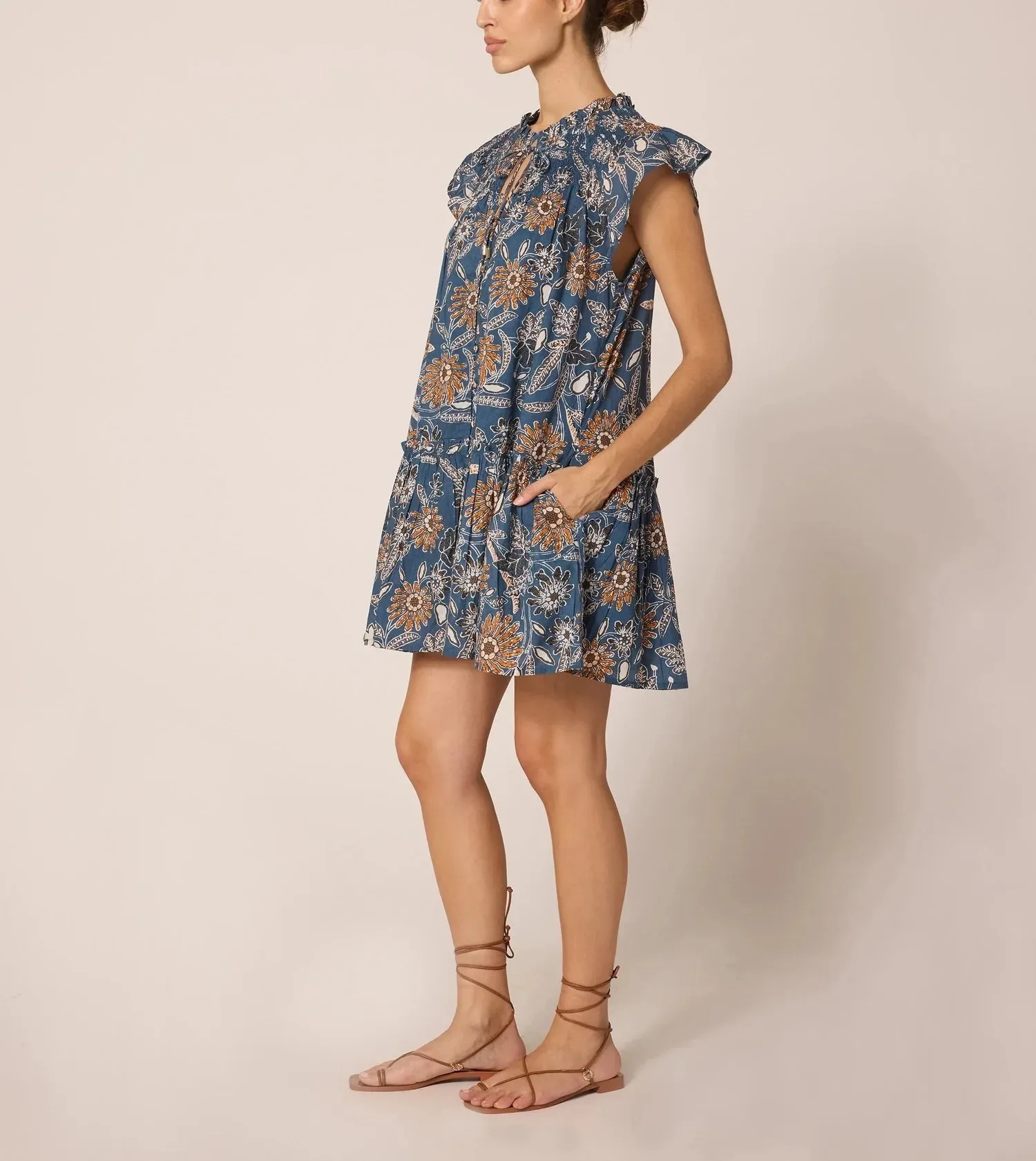 Lydia Mini Dress in Magnolia Floral Print