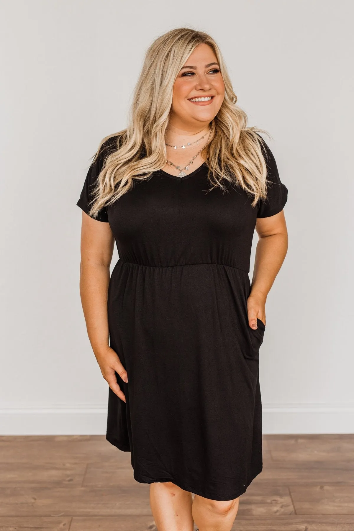 Made Of Magic V-Neck Dress- Black