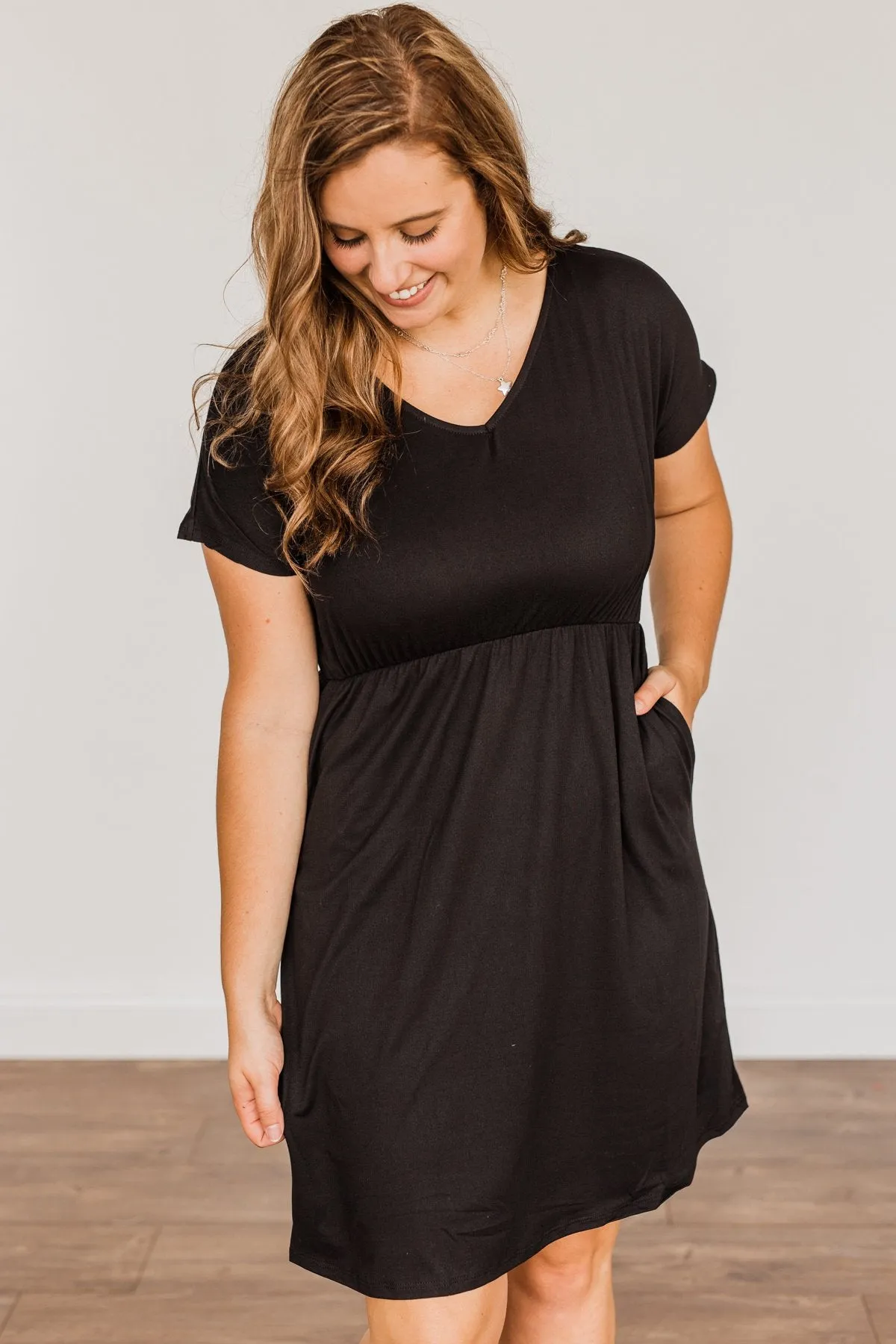 Made Of Magic V-Neck Dress- Black