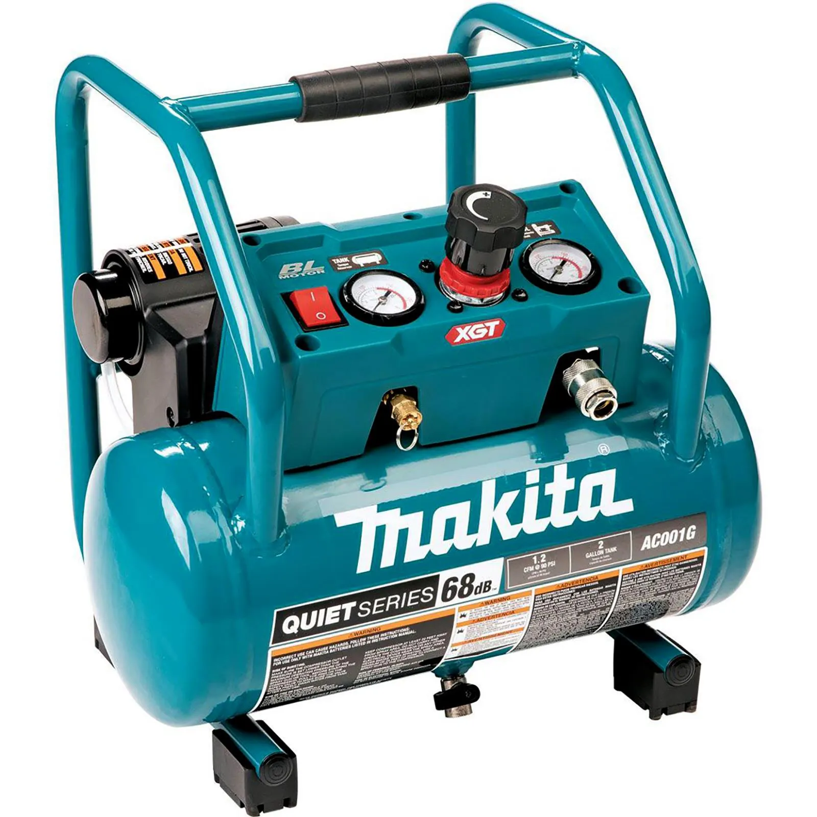 Makita Air Compressor XGT 40V Max Brushless Cordless 2 x 5Ah Batteries Rapid Charger AC001GT201