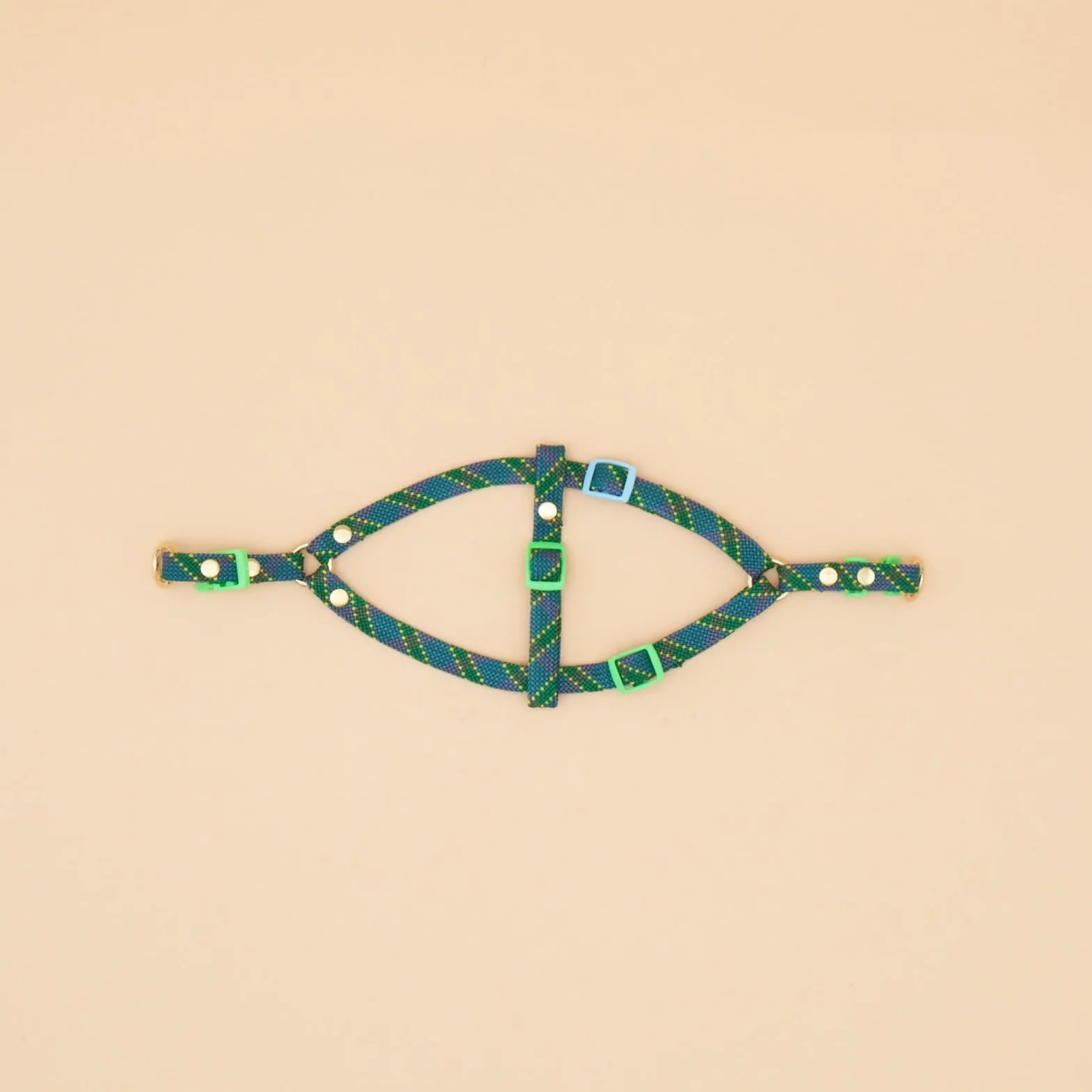 Marley Flat Rope Harness - Tartan Green