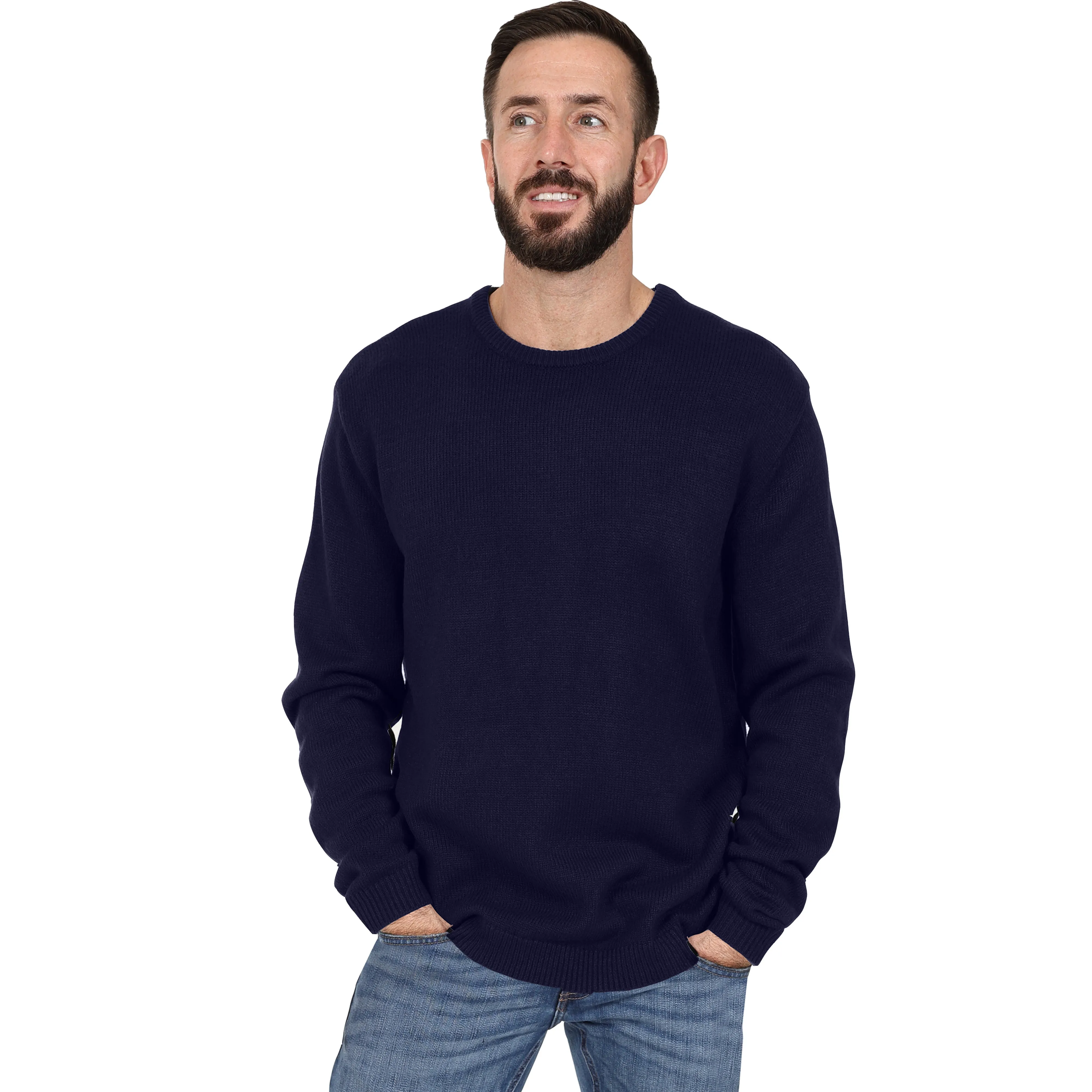 Men's Premium Knitted Crew Neck Jumper - Charcoal