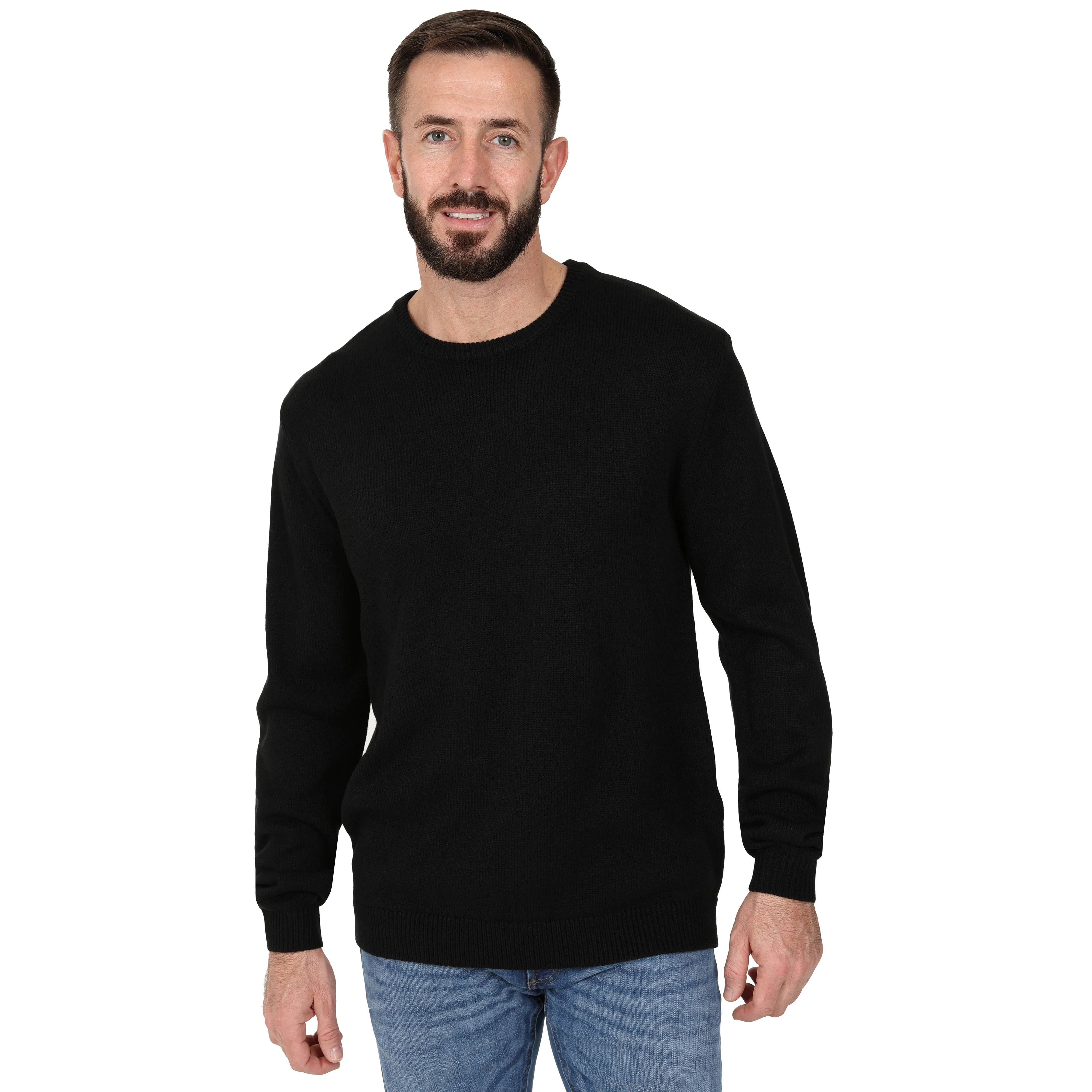 Men's Premium Knitted Crew Neck Jumper - Charcoal