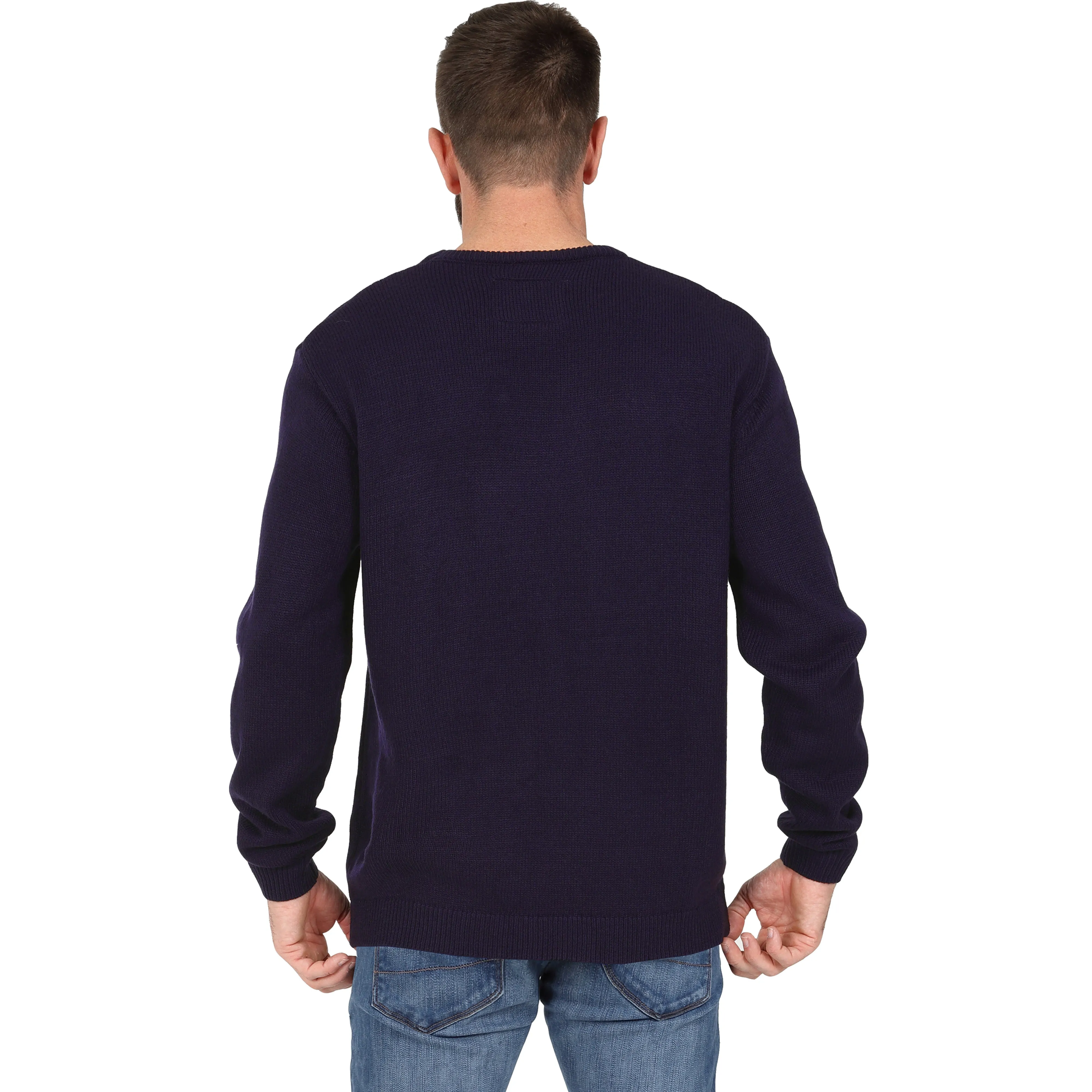 Men's Premium Knitted Crew Neck Jumper - Charcoal