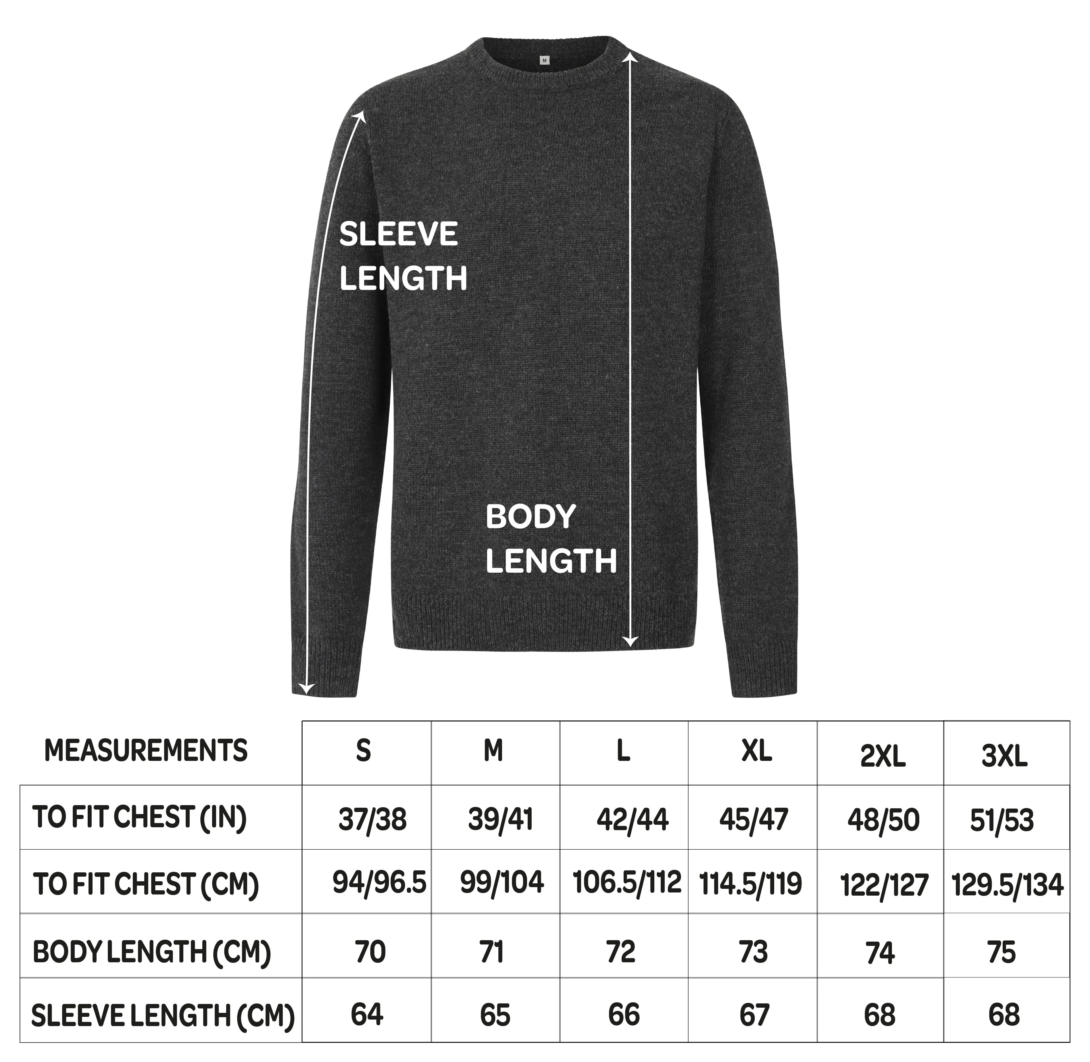 Men's Premium Knitted Crew Neck Jumper - Charcoal