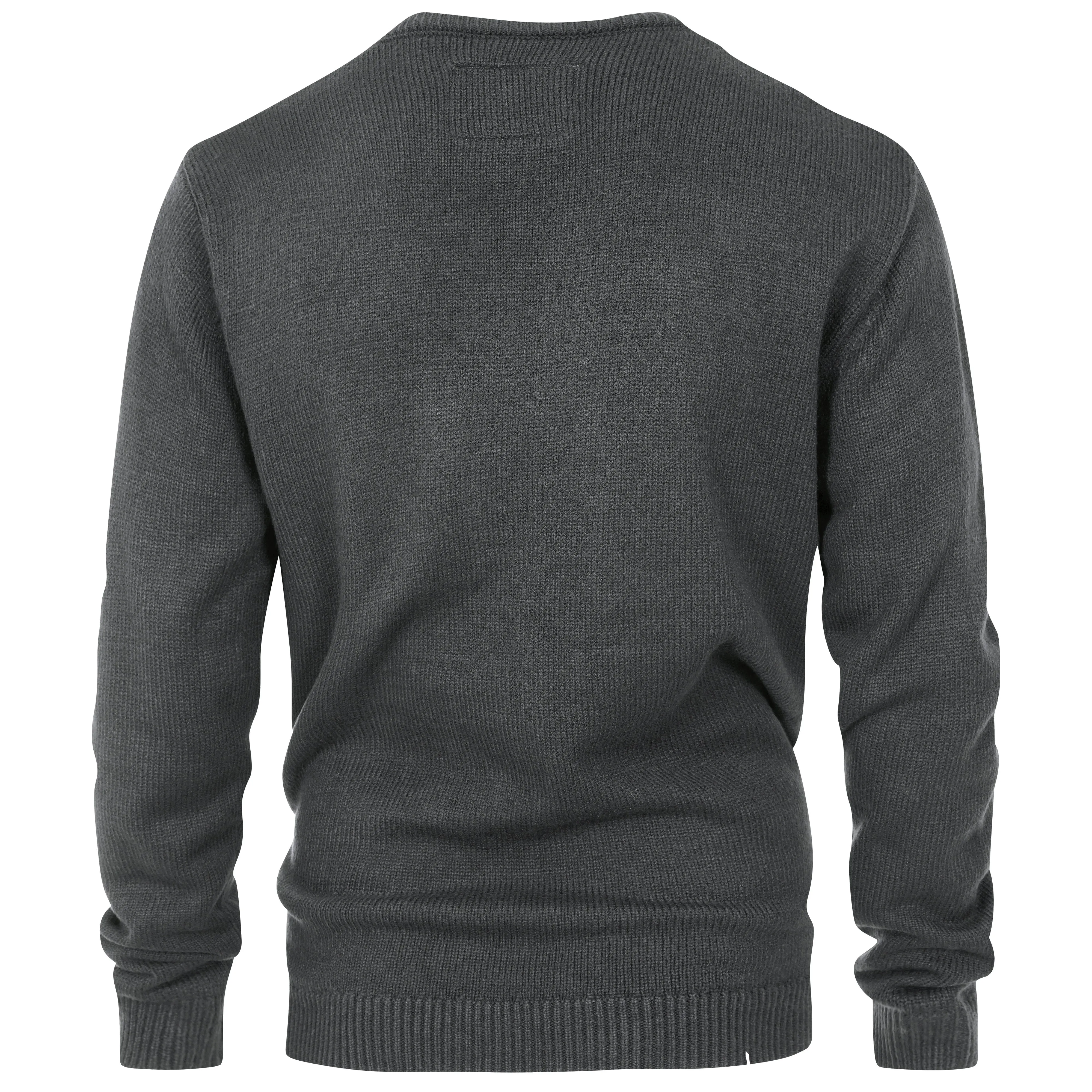 Men's Premium Knitted Crew Neck Jumper - Charcoal