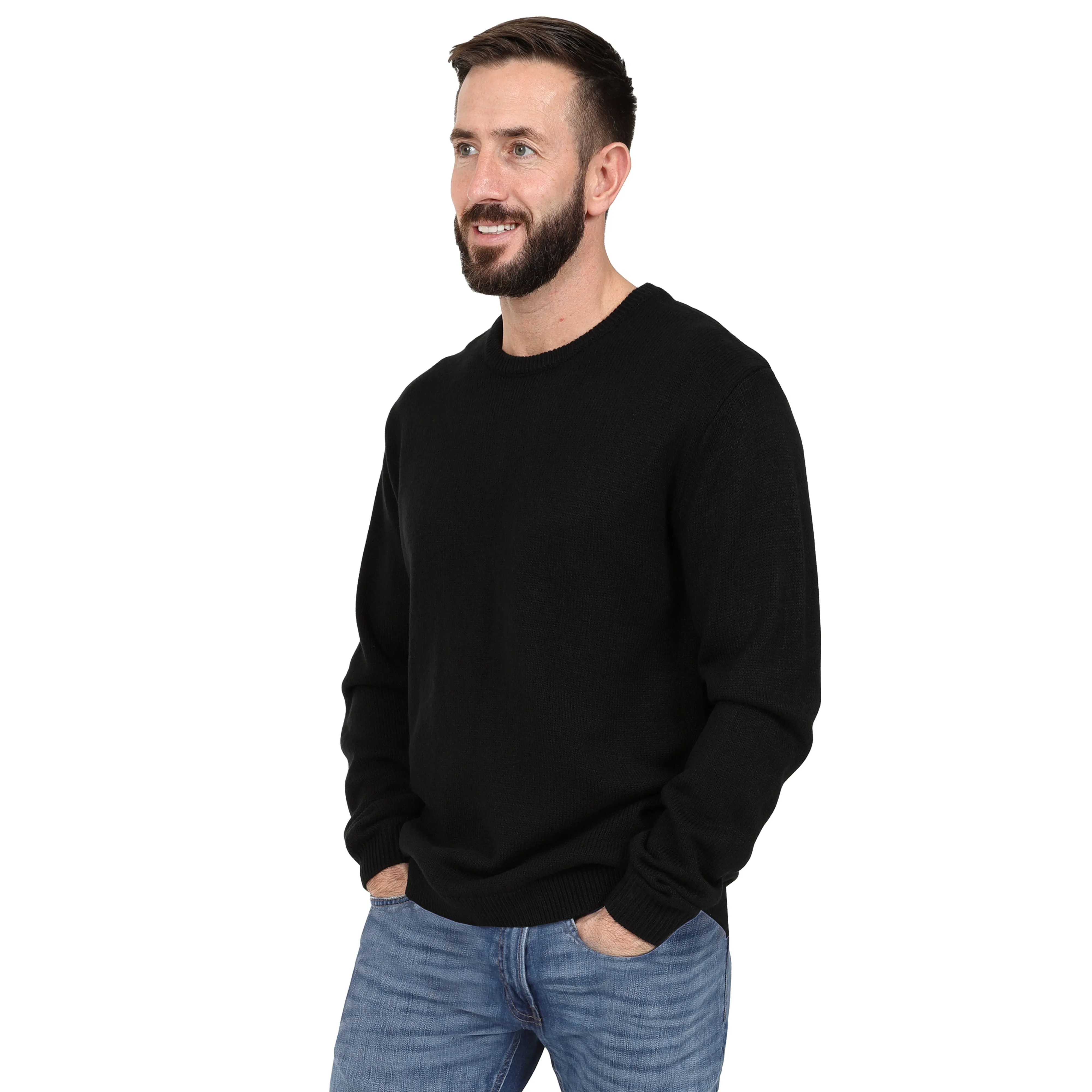 Men's Premium Knitted Crew Neck Jumper - Charcoal